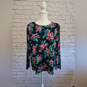 Lands' End Womens Sunshade UPF 50 Long Sleeve Rash Guard